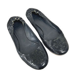 Tory Burch Minnie Ballet Flats Black Patent Leather Womens 7